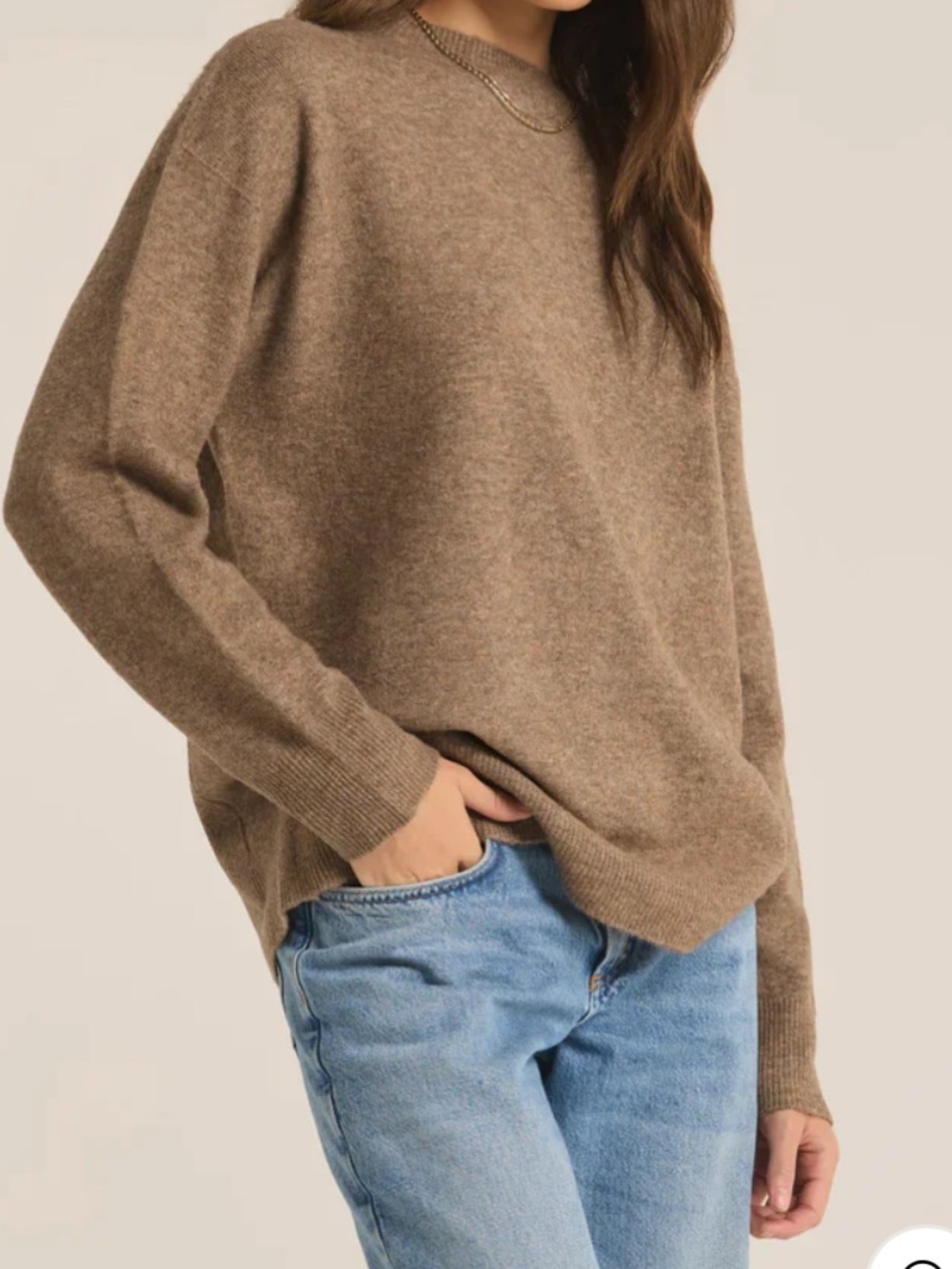 NWT (size M)  Z Supply Gia Crew Neck Sweater Chai - Picture 2 of 5